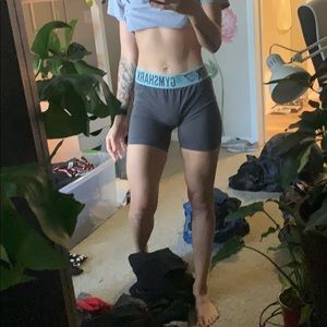 Gymshark grey and blue shorts